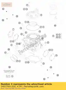 ktm 54837001200 bride intermédiaire 250/300 07 - La partie au fond