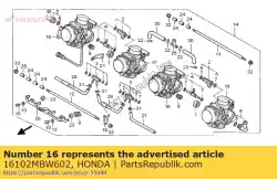 Aqui você pode pedir o conjunto do carburador (# em Honda , com o número da peça 16102MBW602: