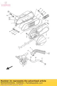 yamaha 9045045X0000 conjunto de braçadeira de mangueira - Lado inferior