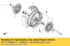 Honda 44711MBB017 tire,fr(miche) - Bottom side