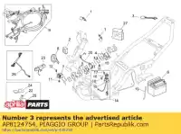 AP8124754, Piaggio Group, Interrupteur thermique aprilia  scarabeo sr 50 125 150 200 1999 2000 2001 2002 2003 2004 2007 2008, Nouveau