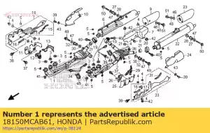 Honda 18150MCAB61 pijp comp.r, exh. - Onderkant