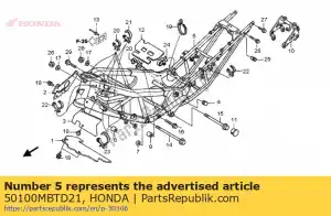 Honda 50100MBTD21 cuerpo del marco comp - Lado inferior