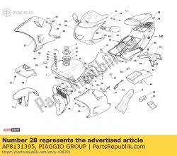 Aprilia AP8131395, Fiancata laterale sinistra carena, OEM: Aprilia AP8131395