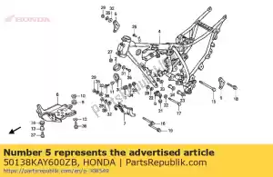 Honda 50138KAY600ZB placa, engi * rp123 * - Lado inferior