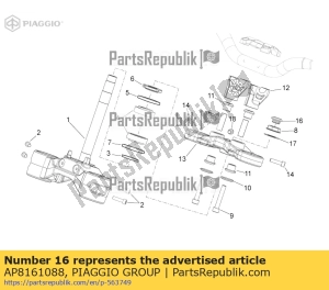 aprilia AP8161088 verschluss lenks?ule - Dół