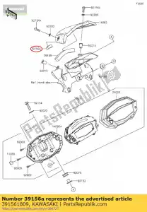 Kawasaki 391561809 almohadilla, 12x10x8 - Lado inferior