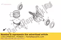 13011MN9305, Honda, juego de anillos, pistón (estándar) ( honda nx dominator  nx650 650 , Nuevo