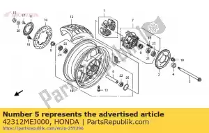 Honda 42312MEJ000 col, rr. côté frein - La partie au fond
