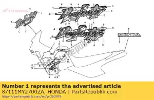 honda 87111MY2700ZA striscia a, r. serbatoio carburante (###) * tipo4 * (tipo4) - Il fondo