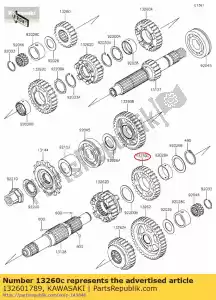 kawasaki 132601789 versnelling, uitgang 3e, 31t ej650-a1 - Onderkant