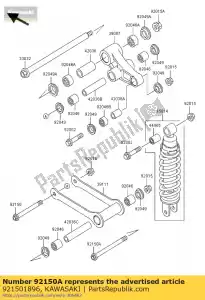 kawasaki 921501896 boulon, à bride, 12x145 vn800-a1 - La partie au fond