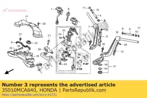 Honda 35010MCA640 conjunto de chaves (###) - Lado inferior