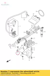 suzuki 3283018H20 soporte, pie recto - Lado inferior