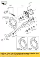 420411381, Kawasaki, moyeu de pignon, 46t kdx200-e3 kawasaki kdx klx kx 200 250 300 650 1989 1990 1991 1992 1993 1994 1995 1996 1997 1998 1999 2000 2001 2002 2003 2004 2005 2006 2007 2008 2009 2010, Nouveau