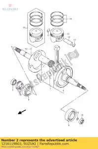 Suzuki 1216119B03 connrod - Bottom side