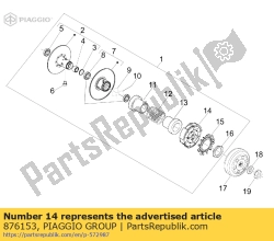 Aprilia 876153, Centrifugaal koppeling assy, OEM: Aprilia 876153