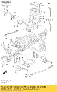 suzuki 3685249H01 plugue de ajuste rm-z ecm, cinza (mais rico) - Lado inferior