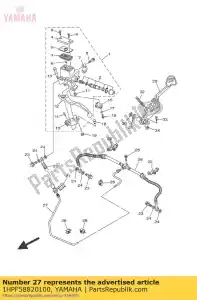 yamaha 1HPF58820100 tubo, freio 2 - Lado inferior