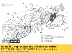 Aprilia AP0230581, Gasket, OEM: Aprilia AP0230581