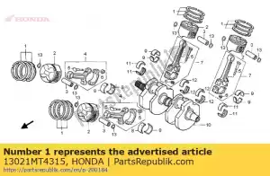 Honda 13021MT4315 conjunto de anéis, pistão (0,25) - Lado inferior