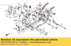 Aqui você pode pedir o parafuso, flange, 10x235,5 em Honda , com o número da peça 90101MEA670: