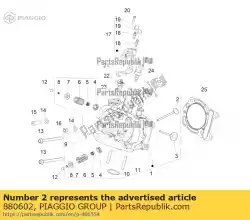 Qui puoi ordinare valvola di scarico da Piaggio Group , con numero parte 880602: