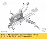 46718558798, BMW, voetsteunplaat rechts bmw   2016 2017 2018 2019 2020 2021, Nieuw