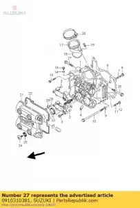 Suzuki 0910310381 bolt,10x65 - Bottom side