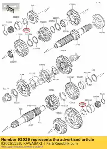 Kawasaki 920261528 afstandhouder, 20,5x33x1,0 - Onderkant