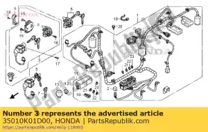 honda 35010K01D00 key set - Bottom side