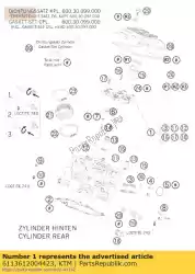 Aqui você pode pedir o cabeça de cilindro cpl. Traseira 07 em KTM , com o número da peça 6113612004423: