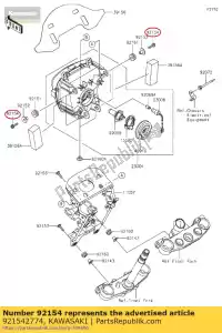 kawasaki 921542774 01 boulon,bride,6x25 - La partie au fond