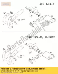 Aquí puede pedir tubo de escape l / s 'ktm577 de KTM , con el número de pieza 57705007100: