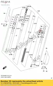 suzuki 5115836F00 espaciador, sello - Lado inferior