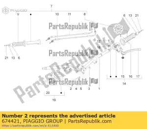 Piaggio Group 674421 vis à six pans creux m10x65 - La partie au fond