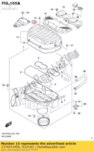 Suzuki 1376014J00 soporte, air clea - Lado inferior