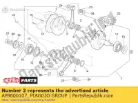 AP8600107, Piaggio Group, rondella 22x27,5 aprilia  rs 250 1994 1995 1996 1997 1998 1999 2000 2001, Nuovo