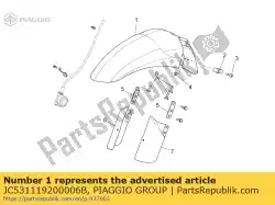 Tutaj możesz zamówić przedni b? Otnik. Niebieski od Piaggio Group , z numerem części JC531119200006B: