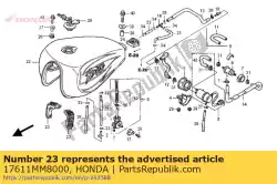 Aquí puede pedir cojín, fr. Depósito de combustible de Honda , con el número de pieza 17611MM8000: