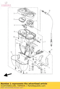 yamaha 51DH35001100 meter assy (mph) - Bottom side