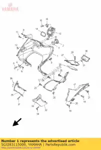 yamaha 5GJ283115000 escudo de pierna 1 - Lado inferior