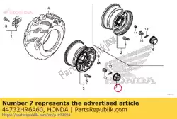 Ici, vous pouvez commander le centre de roue de chapeau auprès de Honda , avec le numéro de pièce 44732HR6A60: