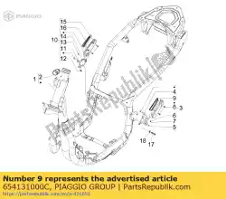 achterste voetsteun. Lh van Piaggio Group, met onderdeel nummer 654131000C, bestel je hier online: