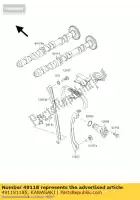 491181185, Kawasaki, arbre à cames-comp, admission kawasaki ZX ninja r 1200 12, Nouveau