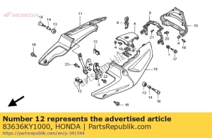 Honda 83636KY1000 clip, side cowl setting - Upper side