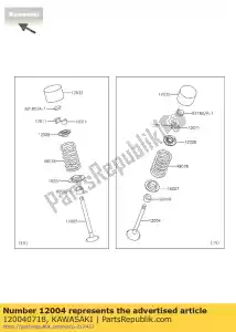 Kawasaki 120040718 soupape d'admission - La partie au fond