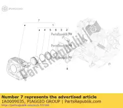 cilinder - zuiger - pen - onderdelen - ringen montage van Piaggio Group, met onderdeel nummer 1A0009035, bestel je hier online: