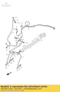suzuki 5925011J00 tubo, fr freno n - Lado inferior