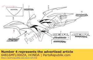 Honda 64816MFL000ZA raya a, r. capucha media - Lado inferior